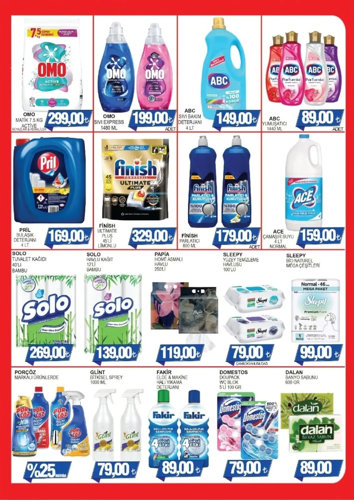 Furpa Furpa Market 22 Mayıs 2026 Aktüel Kataloğu sayfa 8: Finish Parlatici 800 Ml, Ace Çamaşir Suyu 4 Lt Normal