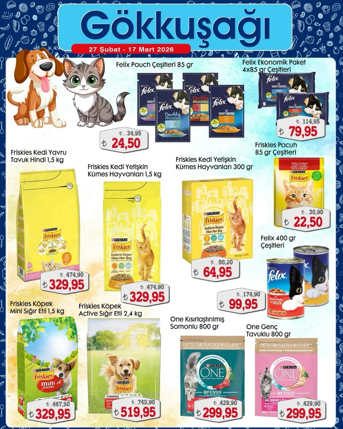 Gökkuşağı Gökkuşağı Market 27 Şubat 2026 Aktüel Kataloğu sayfa 1: Purina Friskies Kedi Maması 85 Gr