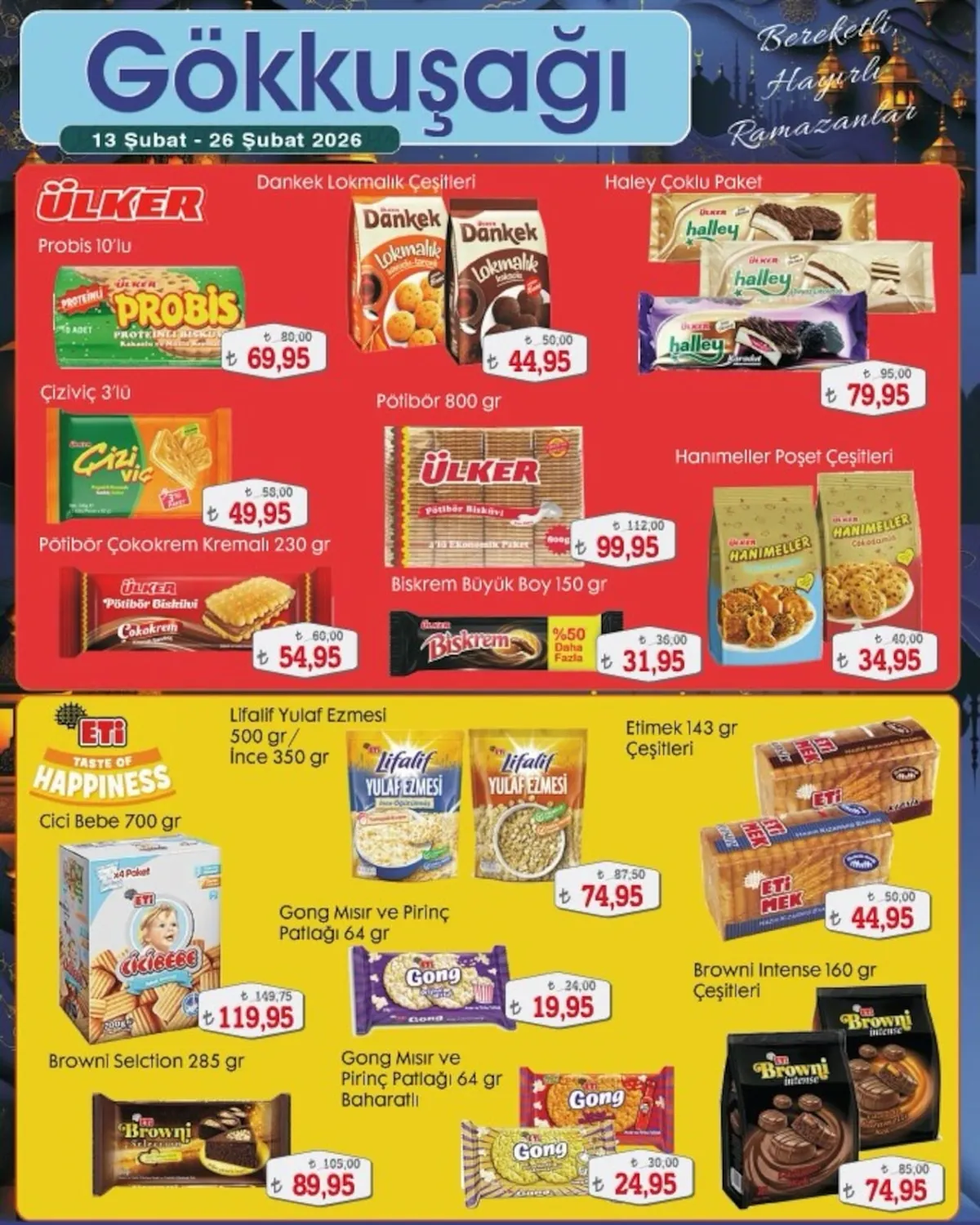 Gökkuşağı Gökkuşağı Market 13 Şubat 2026 Aktüel Kataloğu sayfa 15: Eti Browni Intense 160 Gr Çeşitleri, Çiziviç 3'Lü