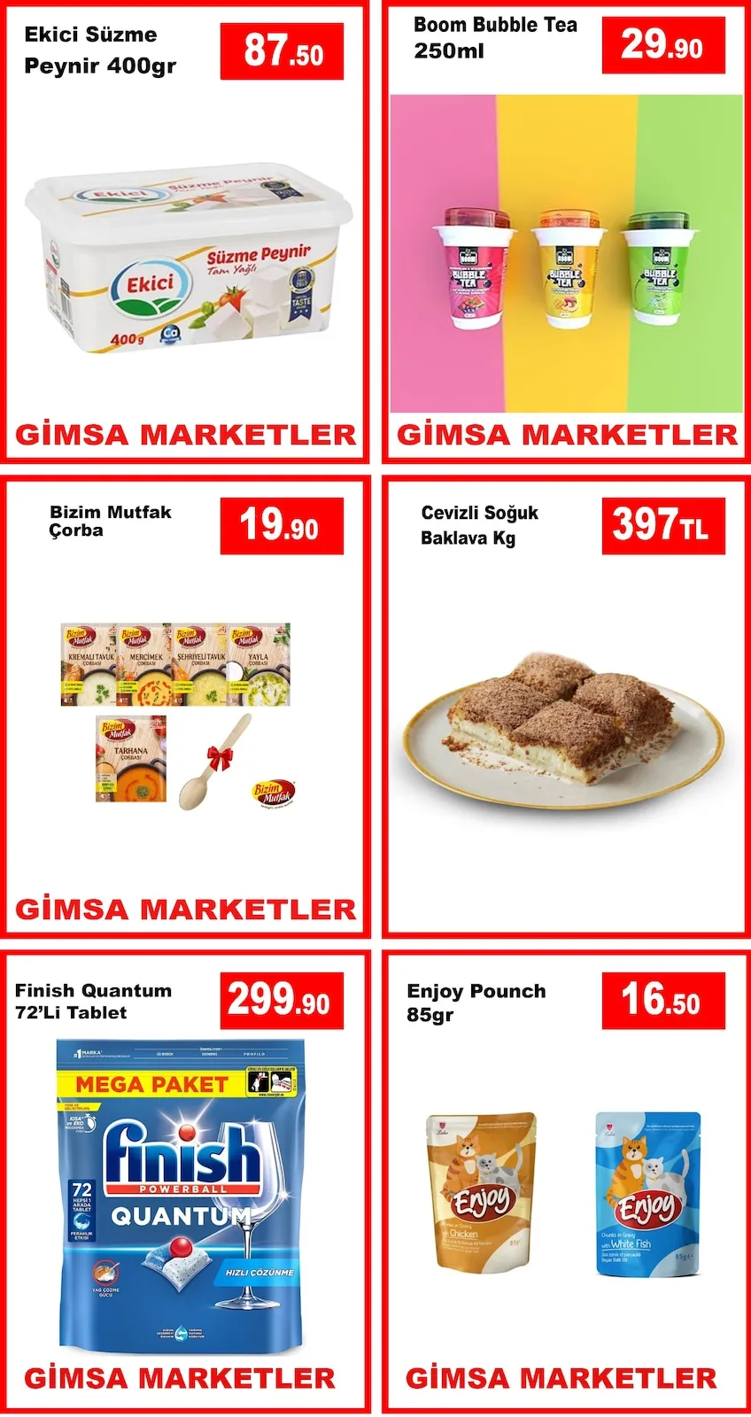 Gimsa Gimsa 26 Mart 2026 Aktüel Kataloğu sayfa 1: Cevizli Soğuk Baklava Kg, Ekici Süzme Peynir 400Gr