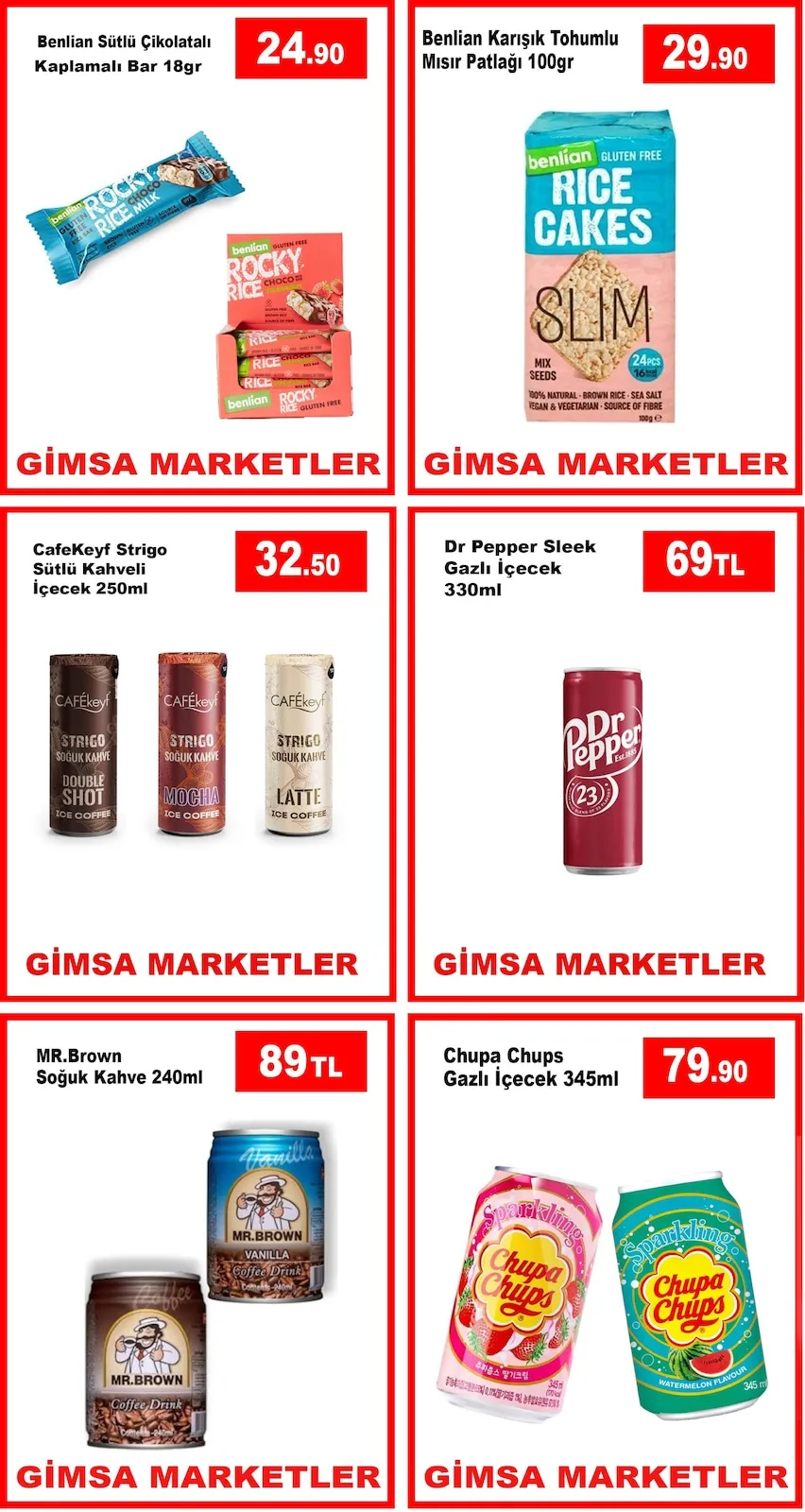 Gimsa Gimsa 26 Mart 2026 Aktüel Kataloğu sayfa 4: Chupa Chups Gazlı İçecek 345Ml, Benlian Karışık Tohumlu Mısır Patlağı 100Gr