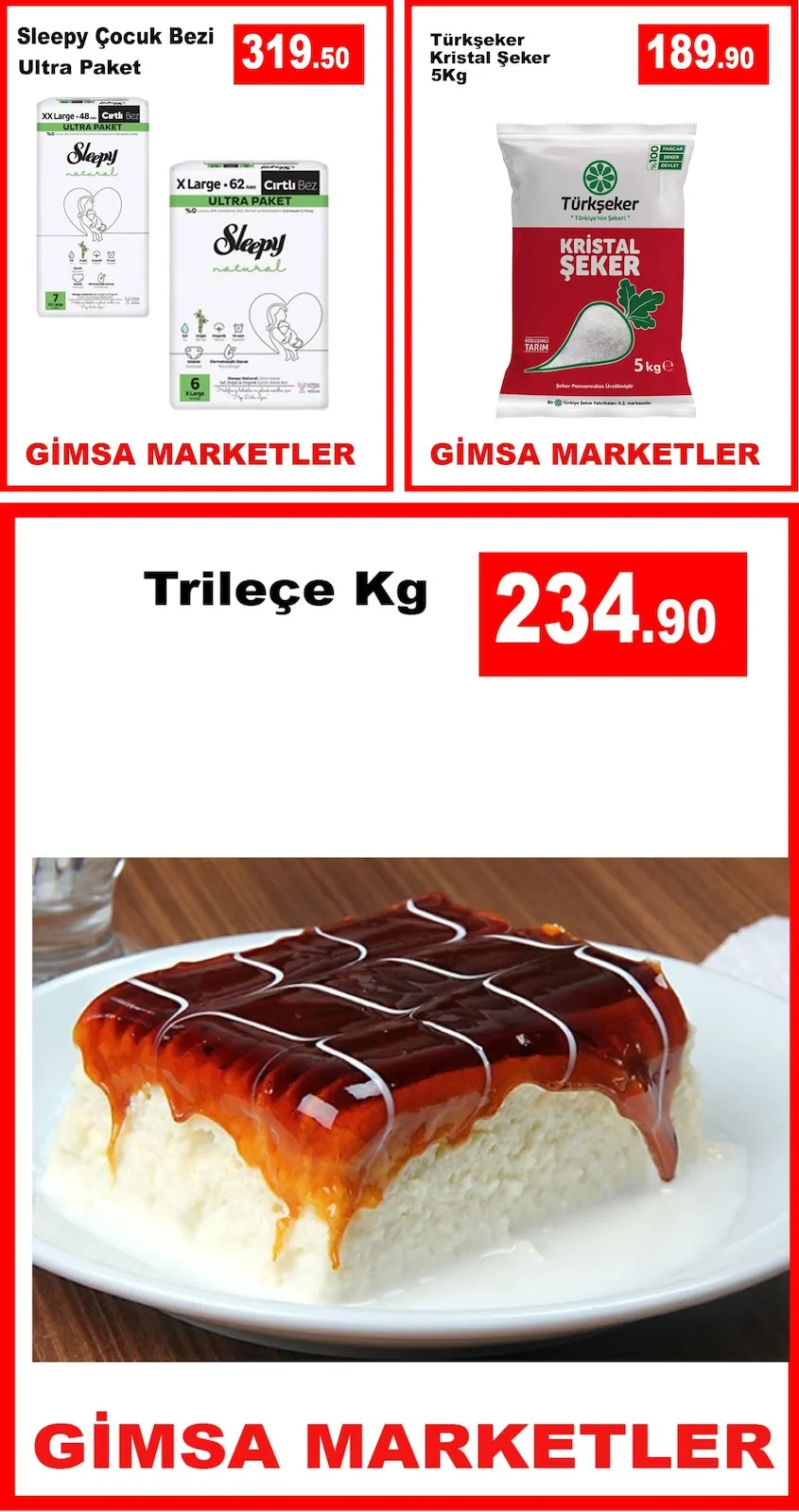 Gimsa Gimsa 26 Mart 2026 Aktüel Kataloğu sayfa 7: Türkşeker Kristal Şeker 5Kg, Sleepy Çocuk Bezi Ultra Paket