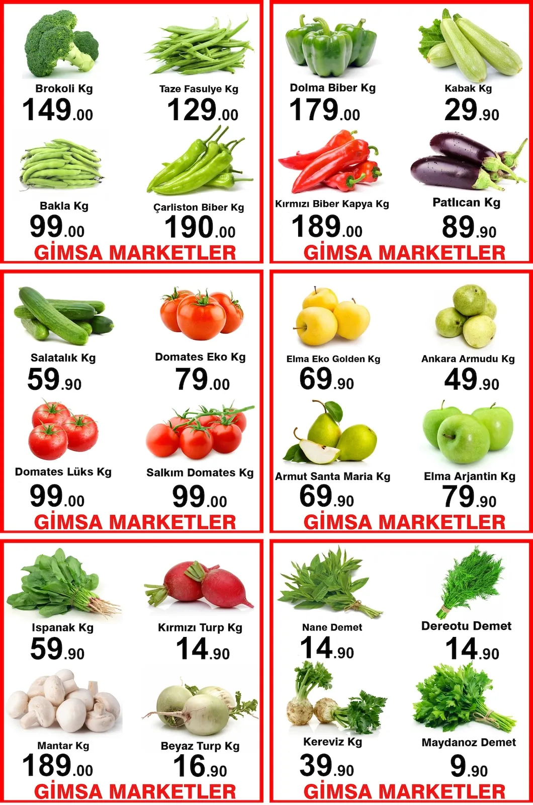Gimsa Gimsa 26 Mart 2026 Aktüel Kataloğu sayfa 8: Nane Demet, Dolma Biber Kg