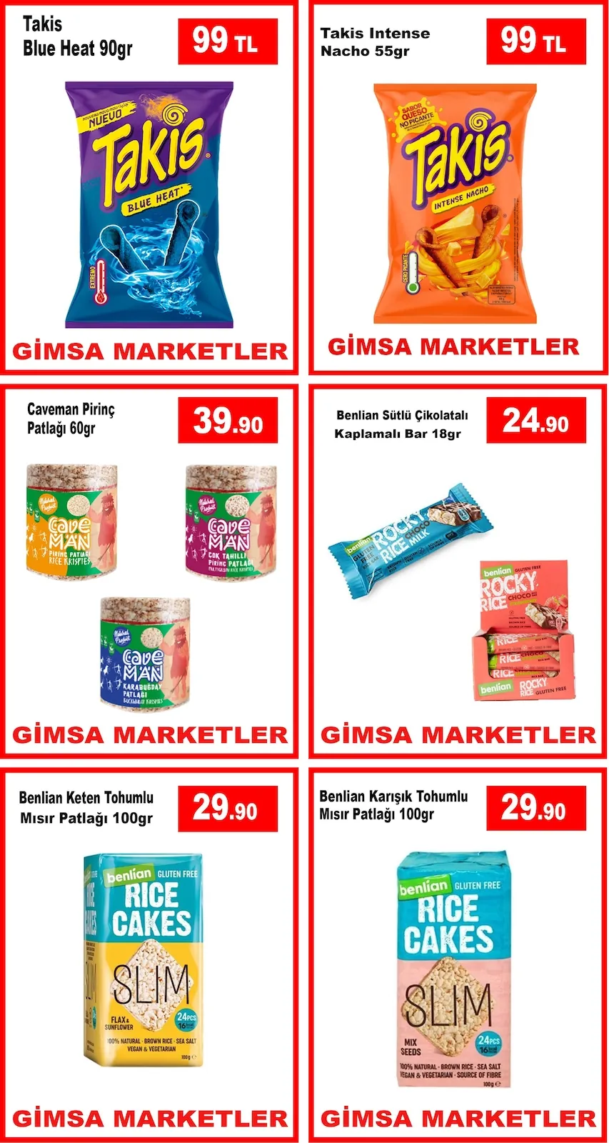 Gimsa Gimsa 2 Nisan 2026 Aktüel Kataloğu sayfa 5: Takis Intense Nacho 55Gr, Takis Blue Heat 90Gr