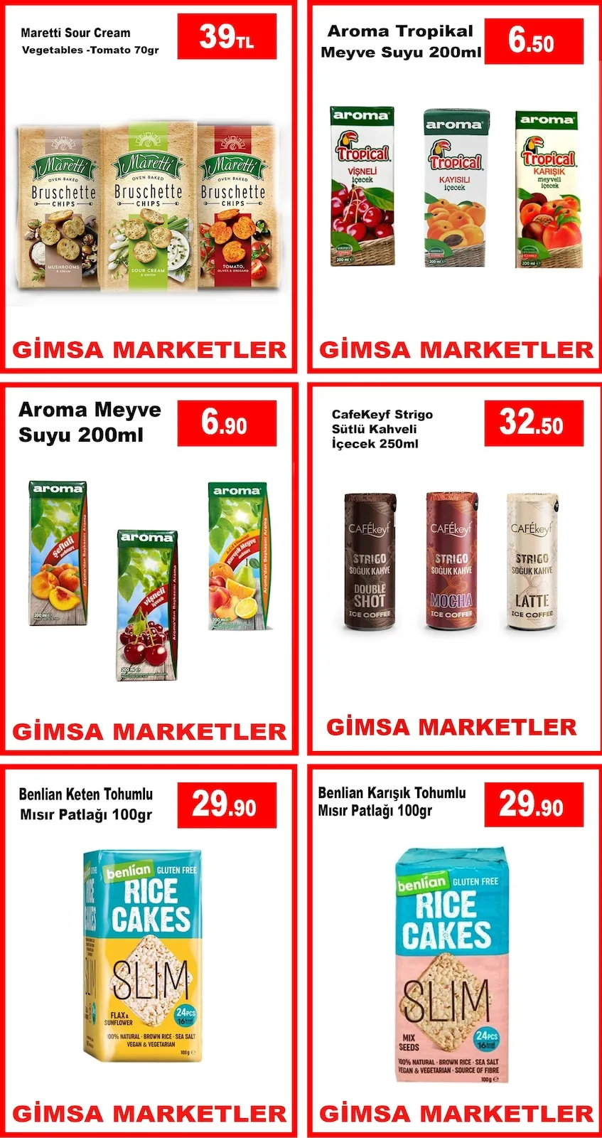 Gimsa Gimsa 9 Nisan 2026 Aktüel Kataloğu sayfa 2: Benlian Karışık Tohumlu Mısır Patlağı 100Gr, Cafekeyf Strigo Sütlü Kahveli İçecek 250Ml