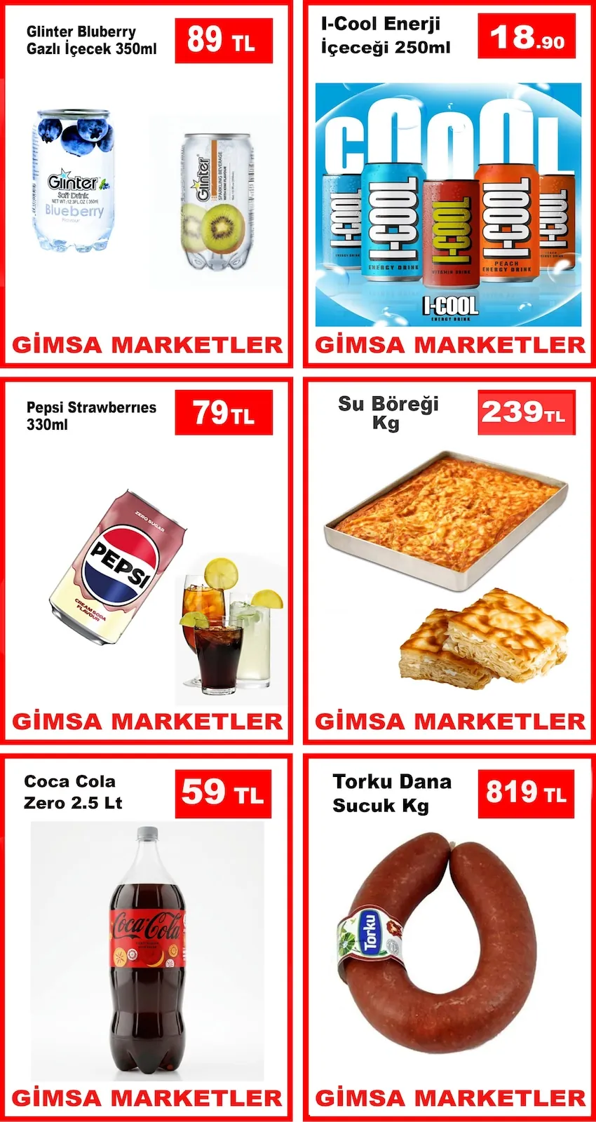 Gimsa Gimsa 21 Nisan 2026 Aktüel Kataloğu sayfa 2: Torku Dana Sucuk Kg, Su Böreği Kg