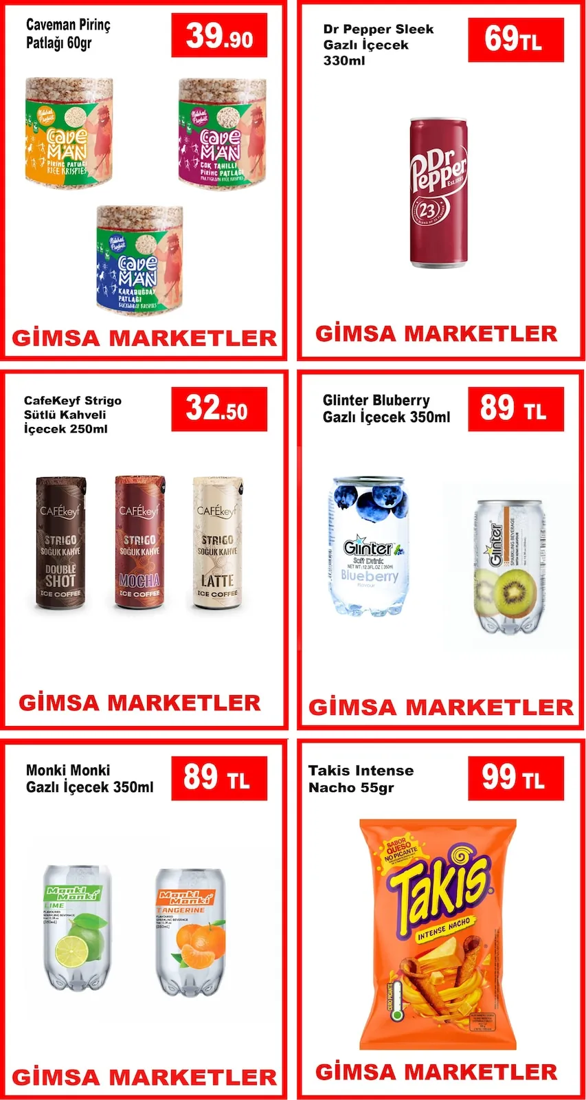 Gimsa Gimsa 22 Nisan 2026 Aktüel Kataloğu sayfa 4: Takis Intense Nacho 55Gr, Dr Pepper Sleek Gazlı İçecek 330Ml