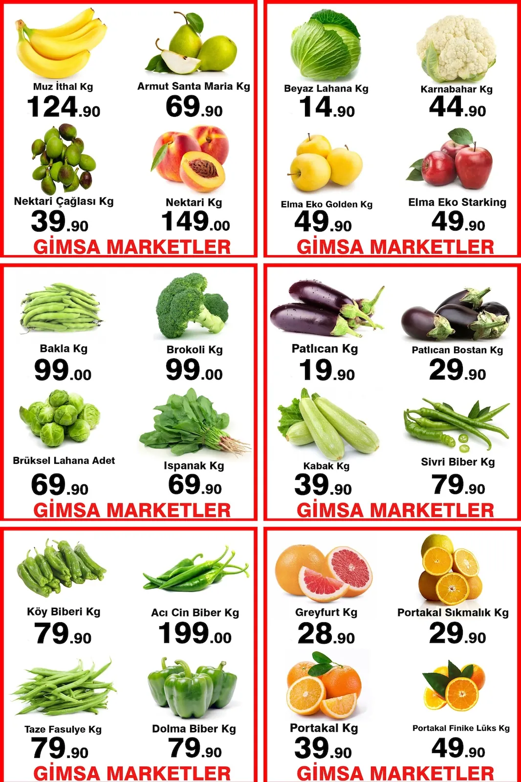 Gimsa Gimsa 22 Nisan 2026 Aktüel Kataloğu sayfa 8: Patlıcan Bostan Kg, Acı Cin Biber Kg