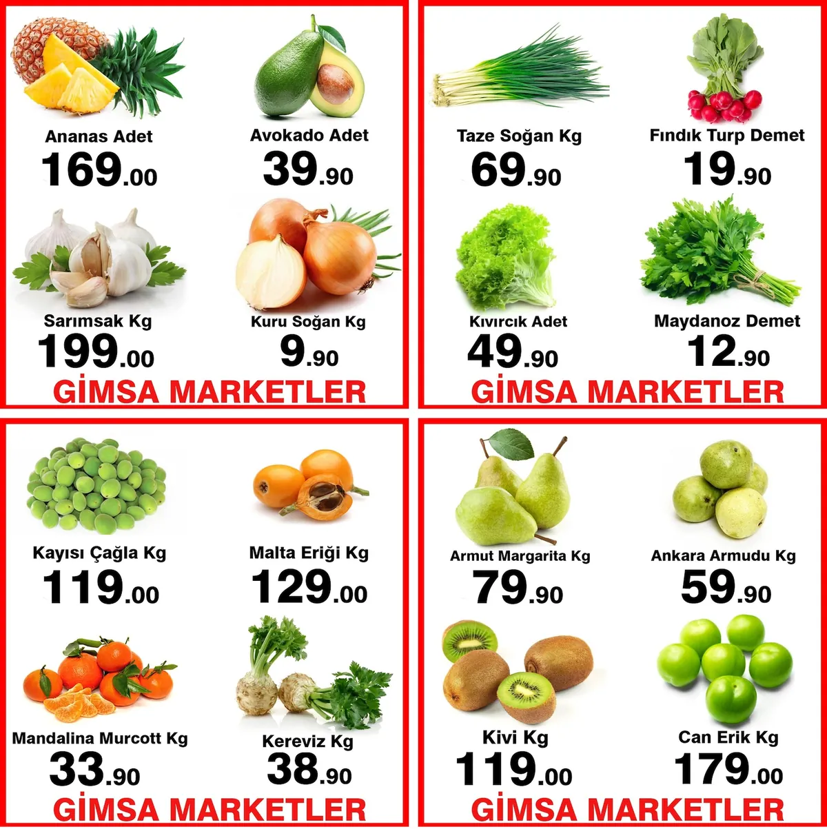 Gimsa Gimsa 22 Nisan 2026 Aktüel Kataloğu sayfa 9: Taze Soğan Kg, Fındık Turp Demet