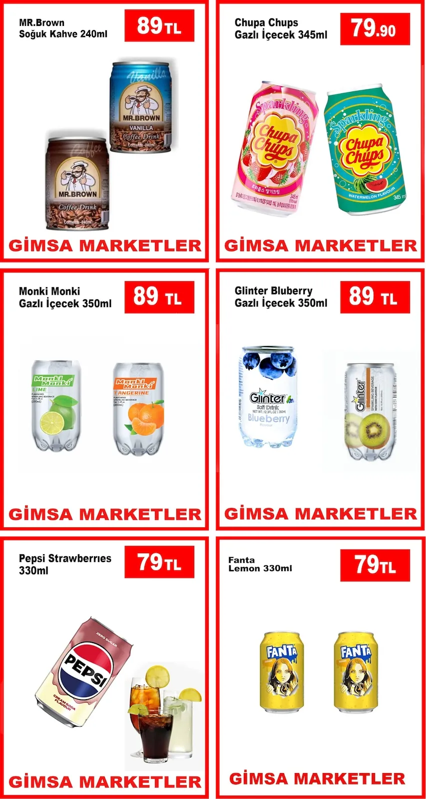 Gimsa Gimsa 27 Nisan 2026 Aktüel Kataloğu sayfa 3: Pepsi Strawberries 330Ml, Chupa Chups Gazlı İçecek 345Ml