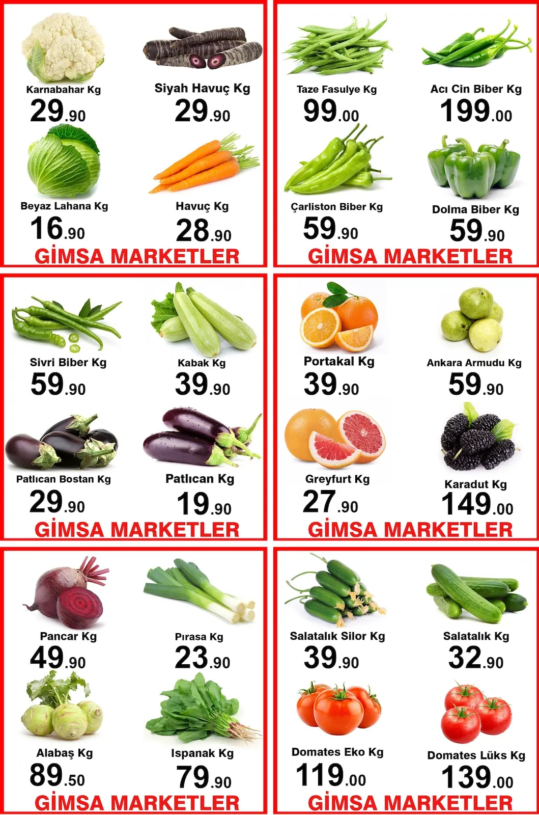 Gimsa Gimsa 27 Nisan 2026 Aktüel Kataloğu sayfa 6: Sivri Biber Kg, Pancar Kg
