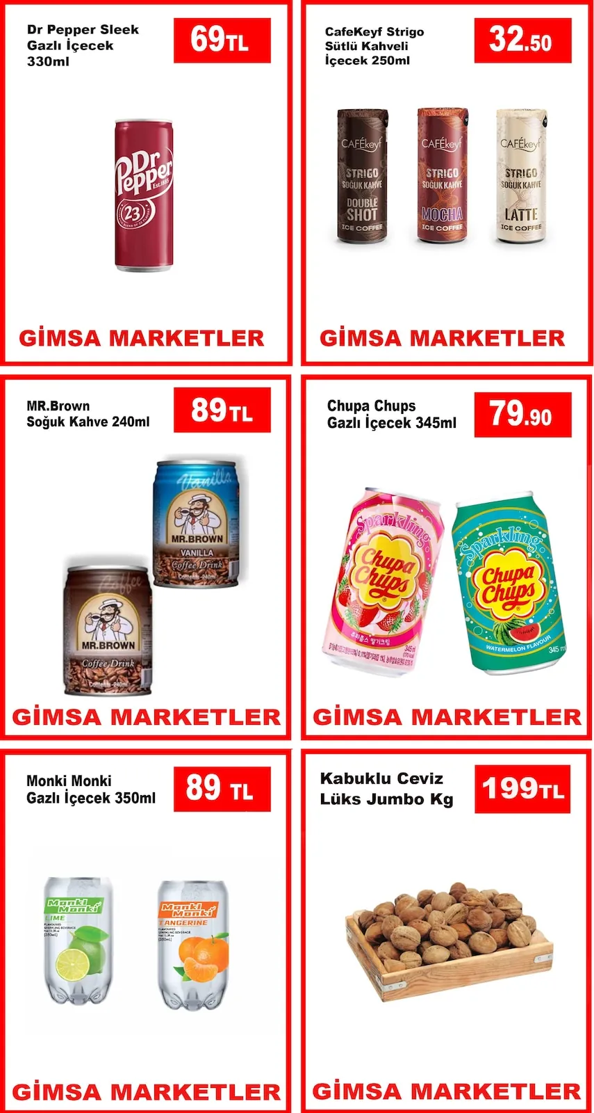Gimsa Gimsa 28 Nisan 2026 Aktüel Kataloğu sayfa 3: Chupa Chups Gazlı İçecek 345Ml, Dr Pepper Sleek Gazlı İçecek 330Ml