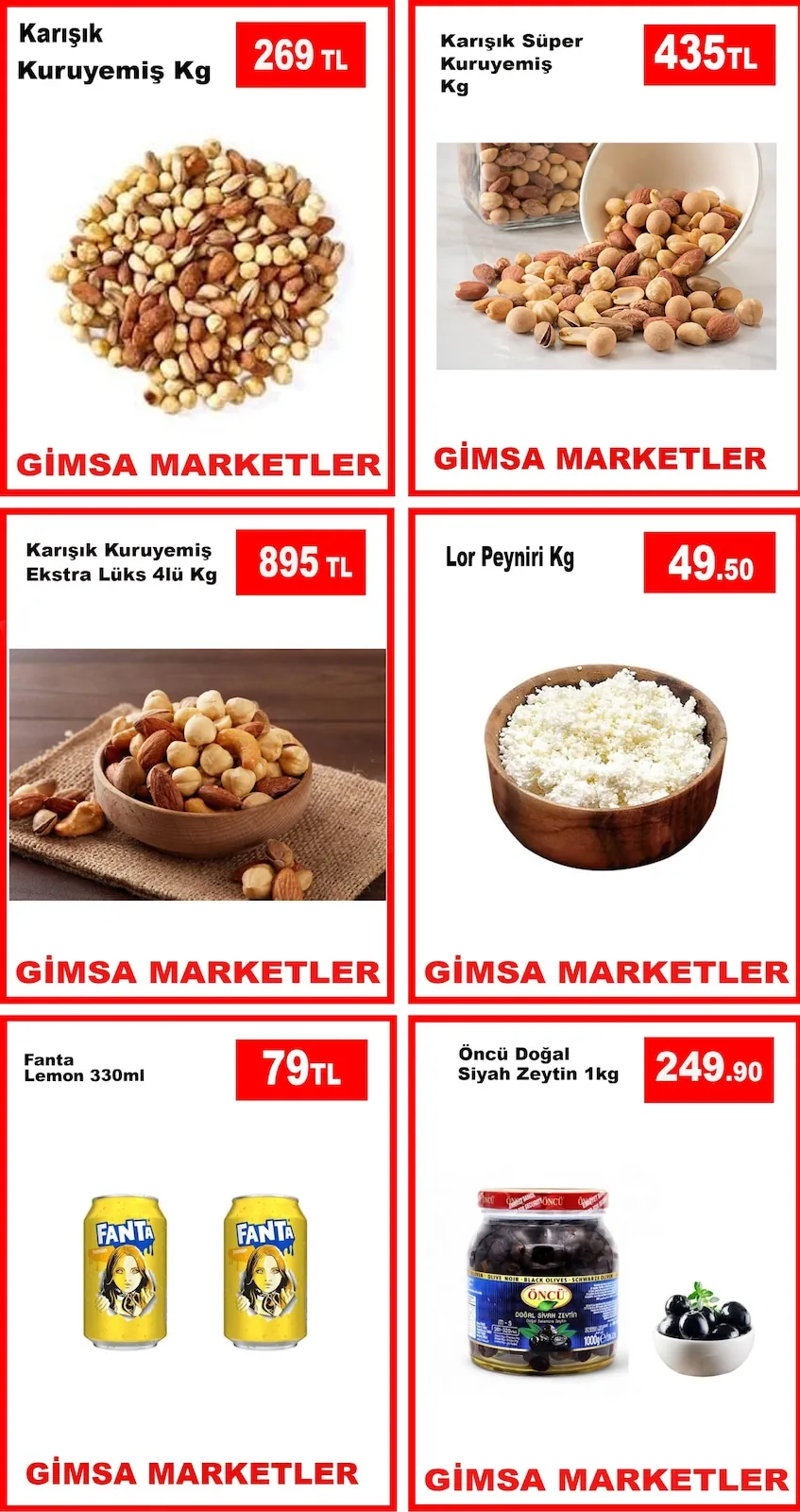Gimsa Gimsa 29 Nisan 2026 Aktüel Kataloğu sayfa 3: Lor Peyniri Kg, Fanta Lemon 330Ml