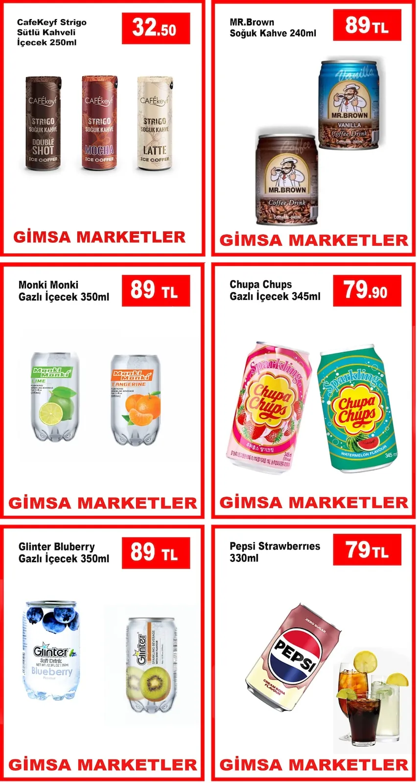Gimsa Gimsa 29 Nisan 2026 Aktüel Kataloğu sayfa 4: Pepsi Strawberries 330Ml, Chupa Chups Gazlı İçecek 345Ml