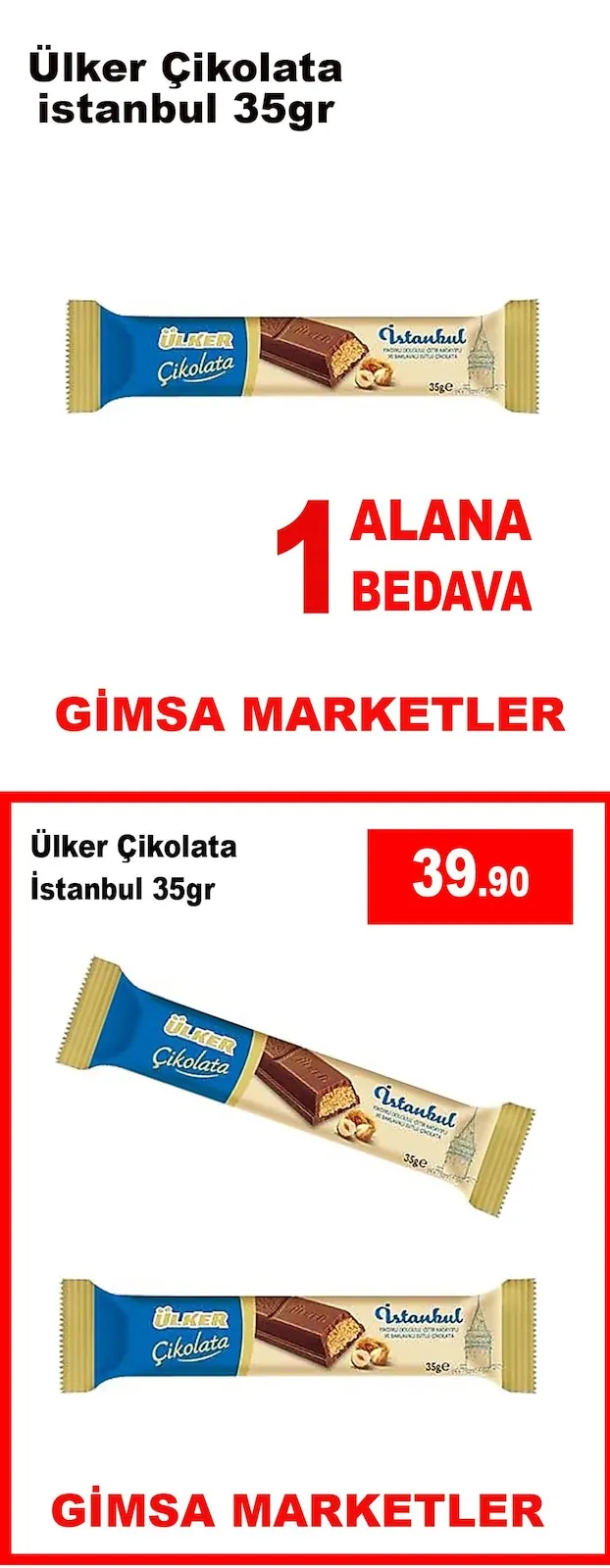 Gimsa Gimsa 1 Mayıs 2026 Aktüel Kataloğu sayfa 11: Ülker Çikolata Istanbul 35Gr