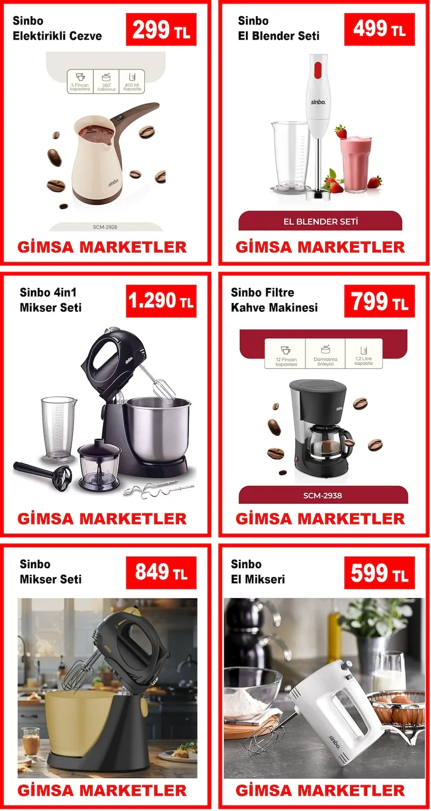 Gimsa Gimsa 1 Mayıs 2026 Aktüel Kataloğu sayfa 9: Sinbo Mikser Seti, Sinbo 4In1 Mikser Seti