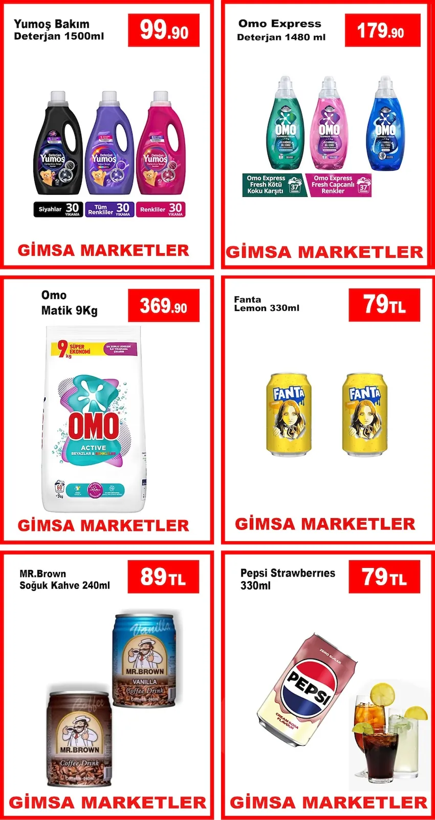 Gimsa Gimsa 5 Mayıs 2026 Aktüel Kataloğu sayfa 1: Pepsi Strawberries 330Ml, Fanta Lemon 330Ml