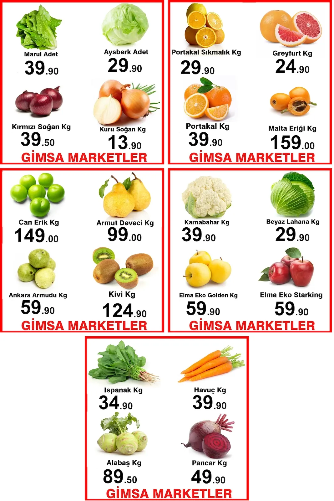 Gimsa Gimsa 5 Mayıs 2026 Aktüel Kataloğu sayfa 5: Havuç Kg, Ispanak Kg