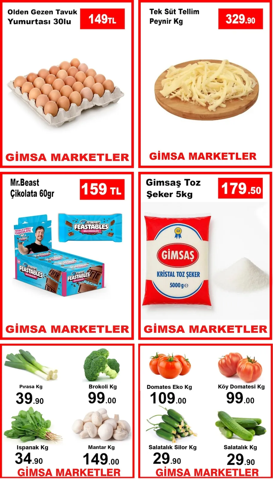 Gimsa Gimsa 7 Mayıs 2026 Aktüel Kataloğu sayfa 6: Tek Süt Tellim Peynir Kg, Gimsaş Toz Şeker 5Kg