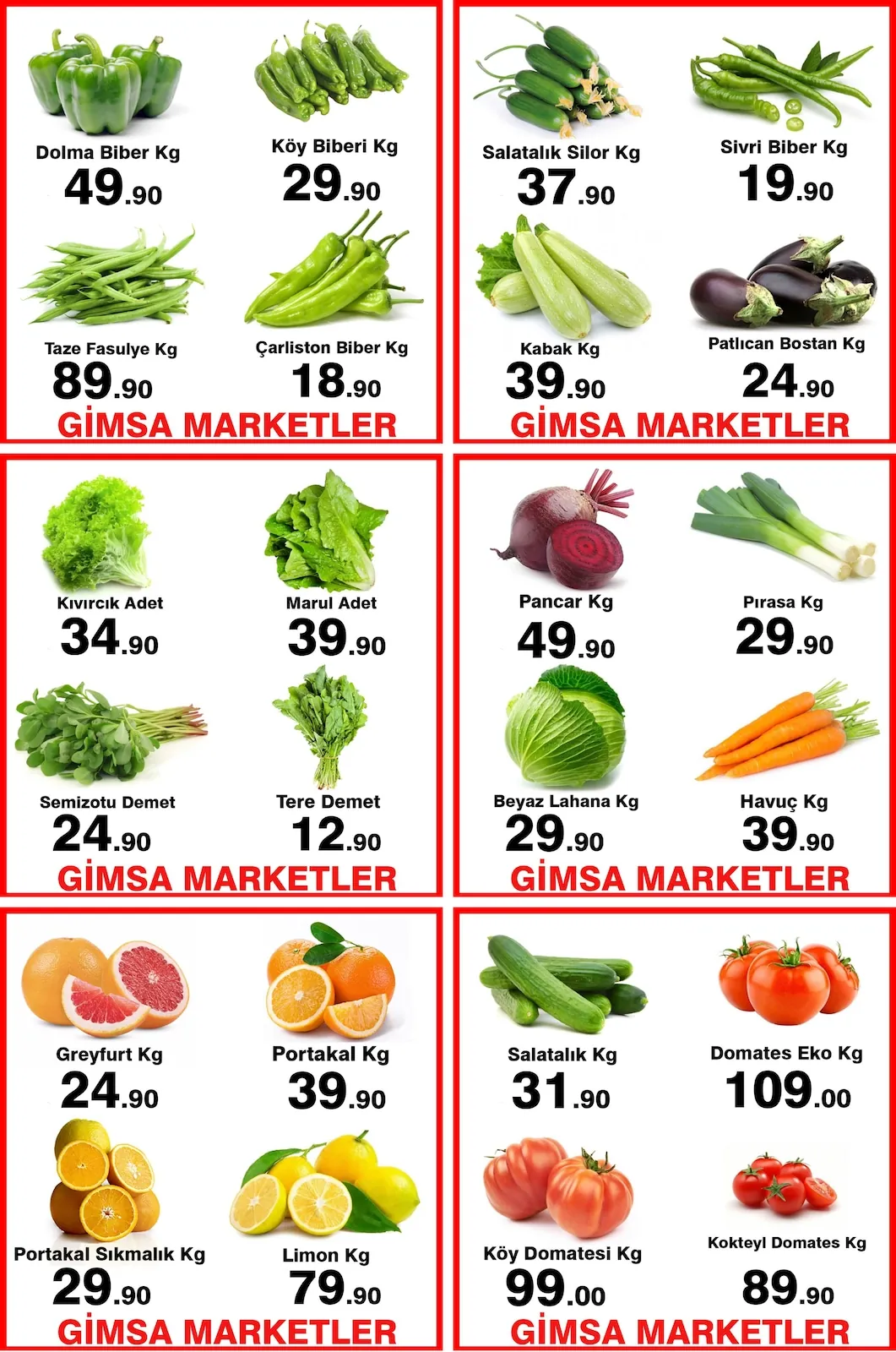 Gimsa Gimsa 11 Mayıs 2026 Aktüel Kataloğu sayfa 3: Salatalık Silor Kg, Kabak Kg