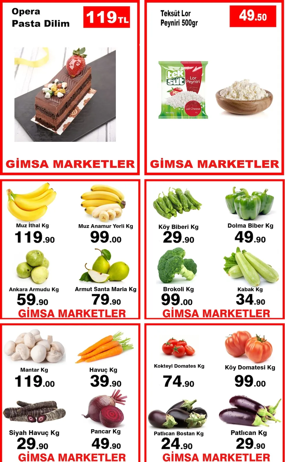 Gimsa Gimsa 13 Mayıs 2026 Aktüel Kataloğu sayfa 2: Opera Pasta Dilim, Havuç Kg