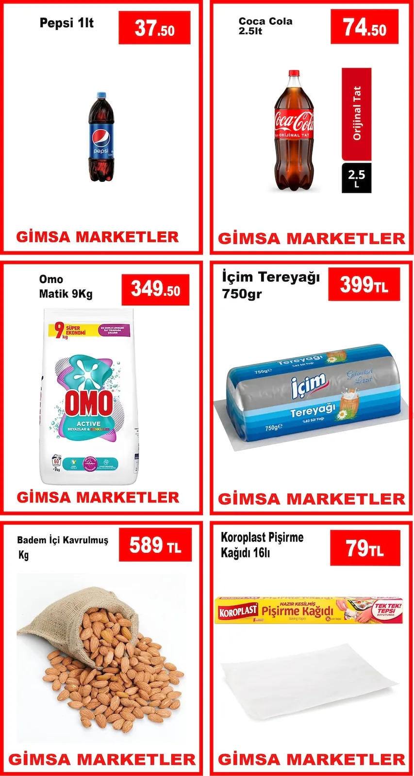 Gimsa Gimsa 18 Mayıs 2026 Aktüel Kataloğu sayfa 3: İçim Tereyağı 750Gr, Omo Matik 9Kg
