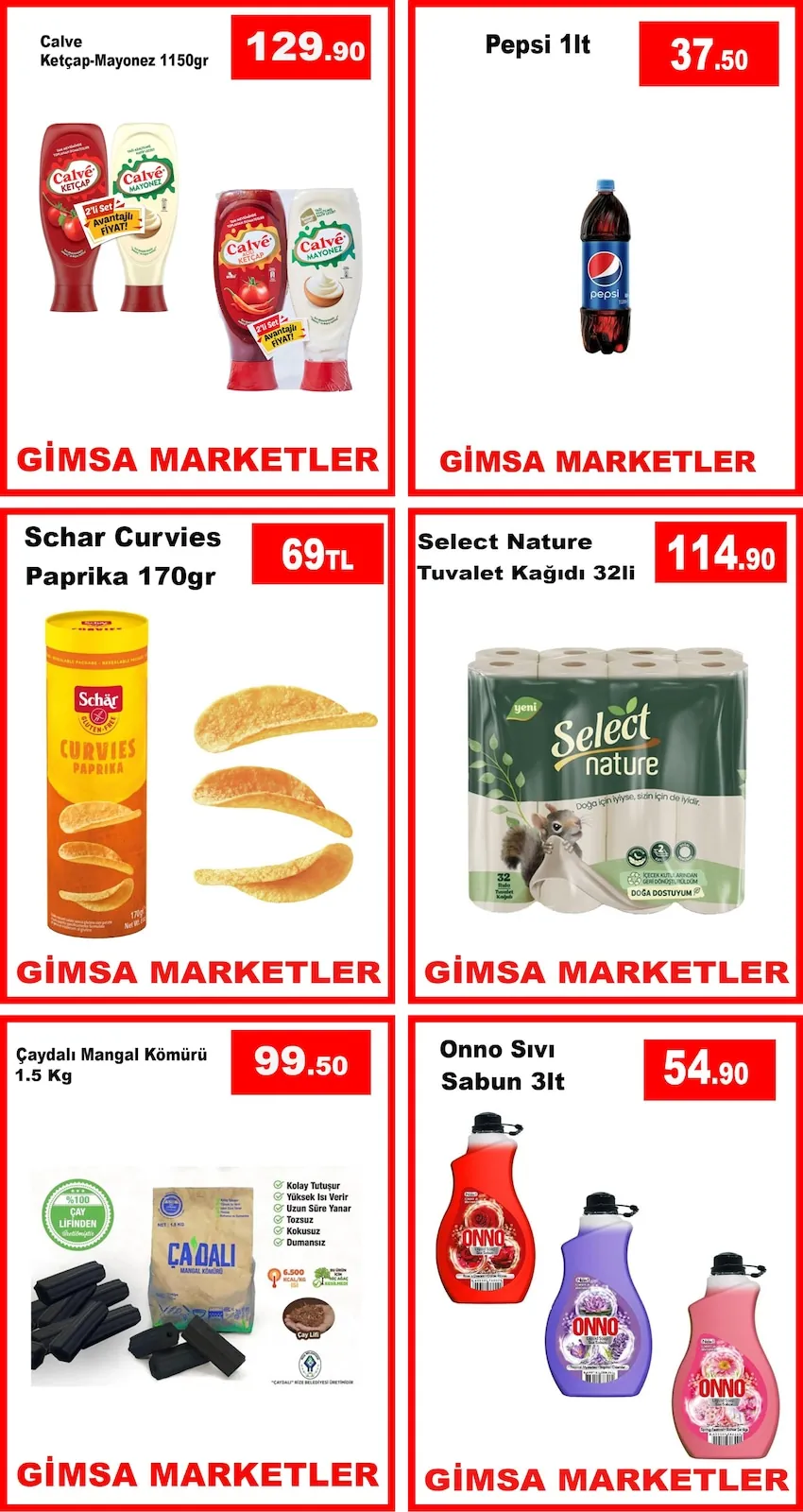 Gimsa Gimsa 20 Mayıs 2026 Aktüel Kataloğu sayfa 3: Onno Sıvı Sabun 3Lt, Schar Curvies Paprika 170Gr