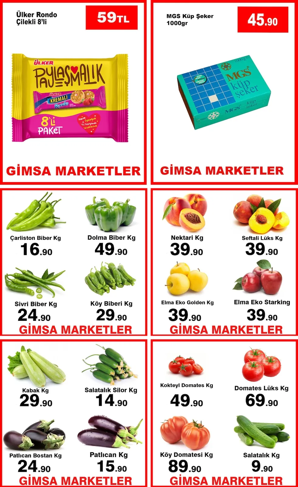 Gimsa Gimsa 20 Mayıs 2026 Aktüel Kataloğu sayfa 4: Mgs Küp Şeker 1000Gr, Ülker Rondo Çilekli 8'Li