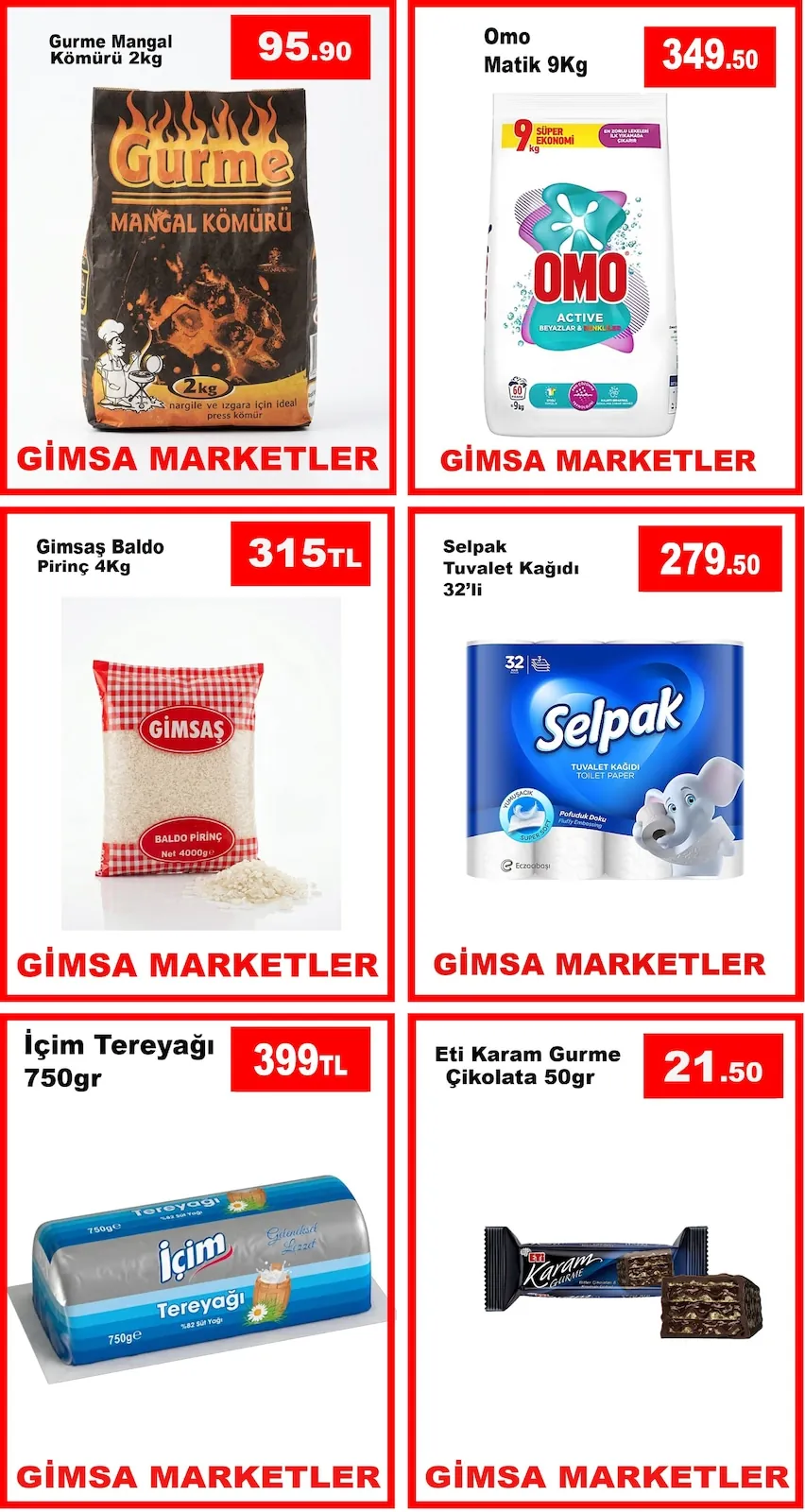 Gimsa Gimsa 21 Mayıs 2026 Aktüel Kataloğu sayfa 2: İçim Tereyağı 750Gr, Omo Matik 9Kg