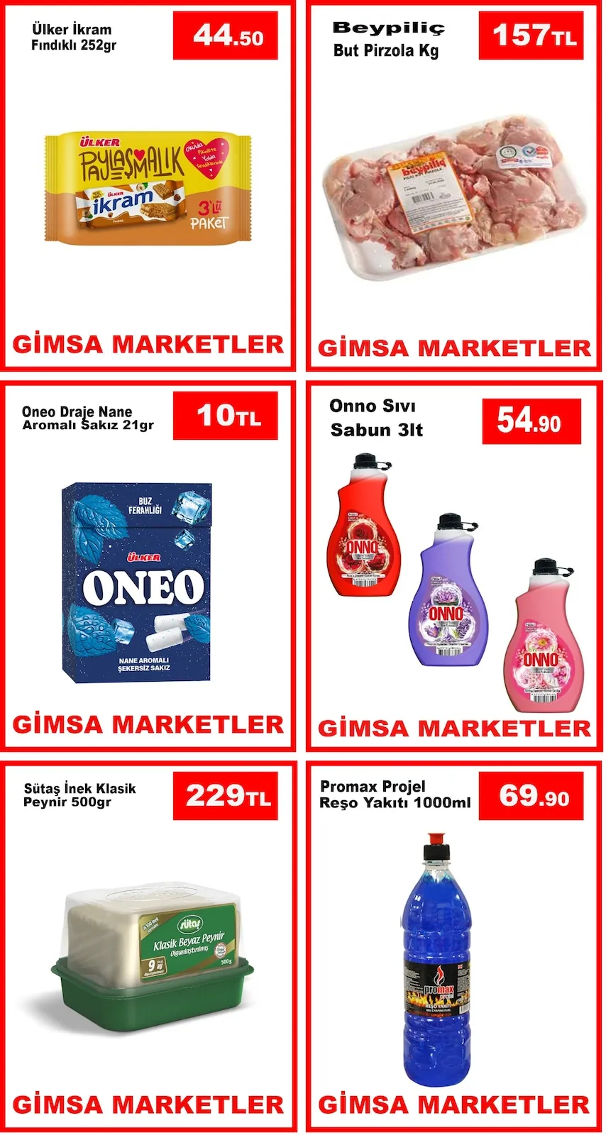 Gimsa Gimsa 22 Mayıs 2026 Aktüel Kataloğu sayfa 15: Sütaş İnek Klasik Beyaz Peynir 500Gr, Beypiliç But Pirzola Kg