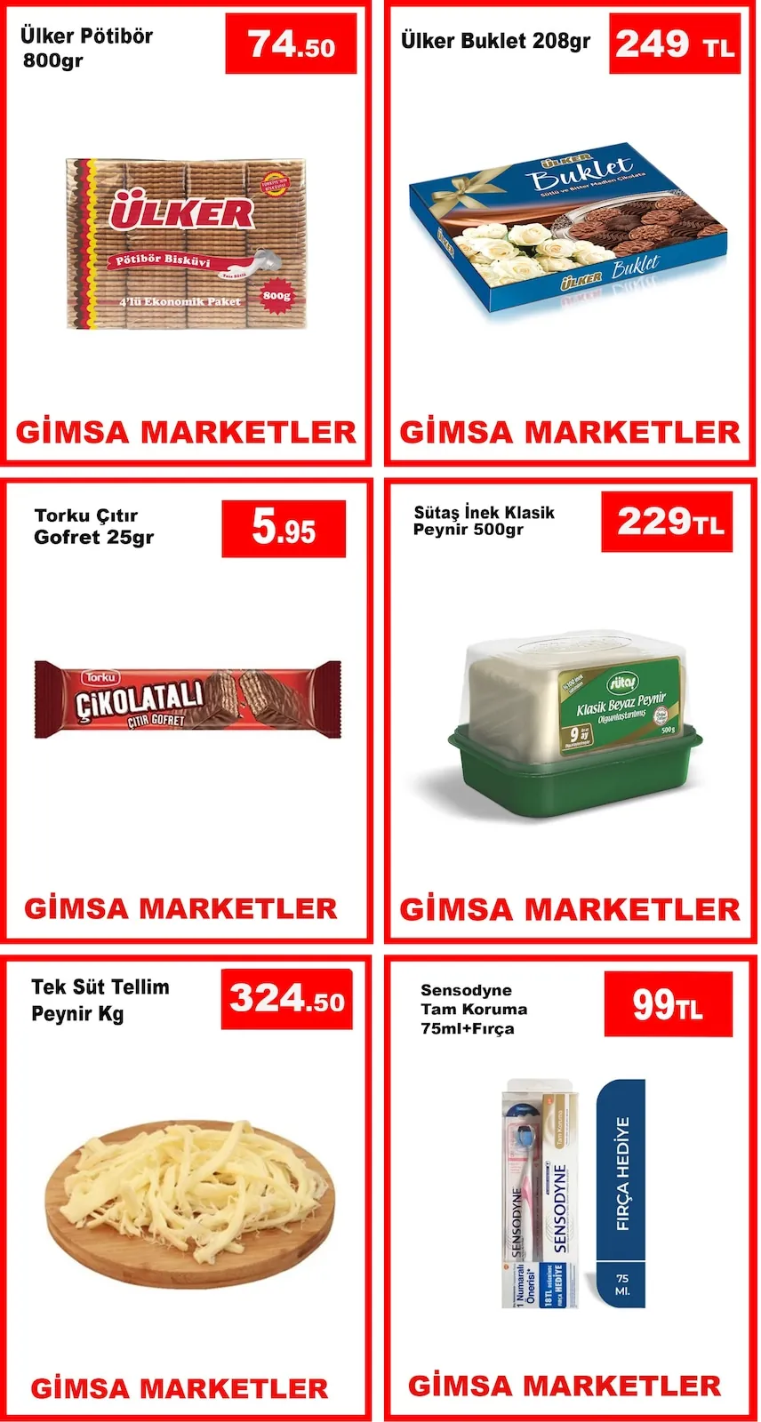 Gimsa Gimsa 25 Mayıs 2026 Aktüel Kataloğu sayfa 4: Tek Süt Tellim Peynir Kg, Sütaş İnek Klasik Peynir 500Gr