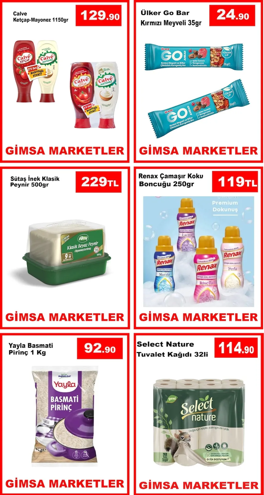 Gimsa Gimsa 2 Haziran 2026 Aktüel Kataloğu sayfa 5: Sütaş İnek Klasik Peynir 500Gr, Yaylı Basmati Pirinç 1 Kg