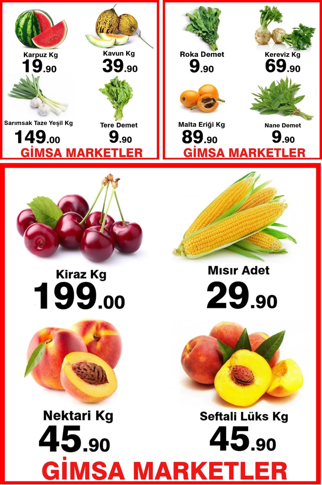 Gimsa Gimsa 3 Haziran 2026 Aktüel Kataloğu sayfa 7: Kiraz Kg 199.00, Nektari Kg 45.90