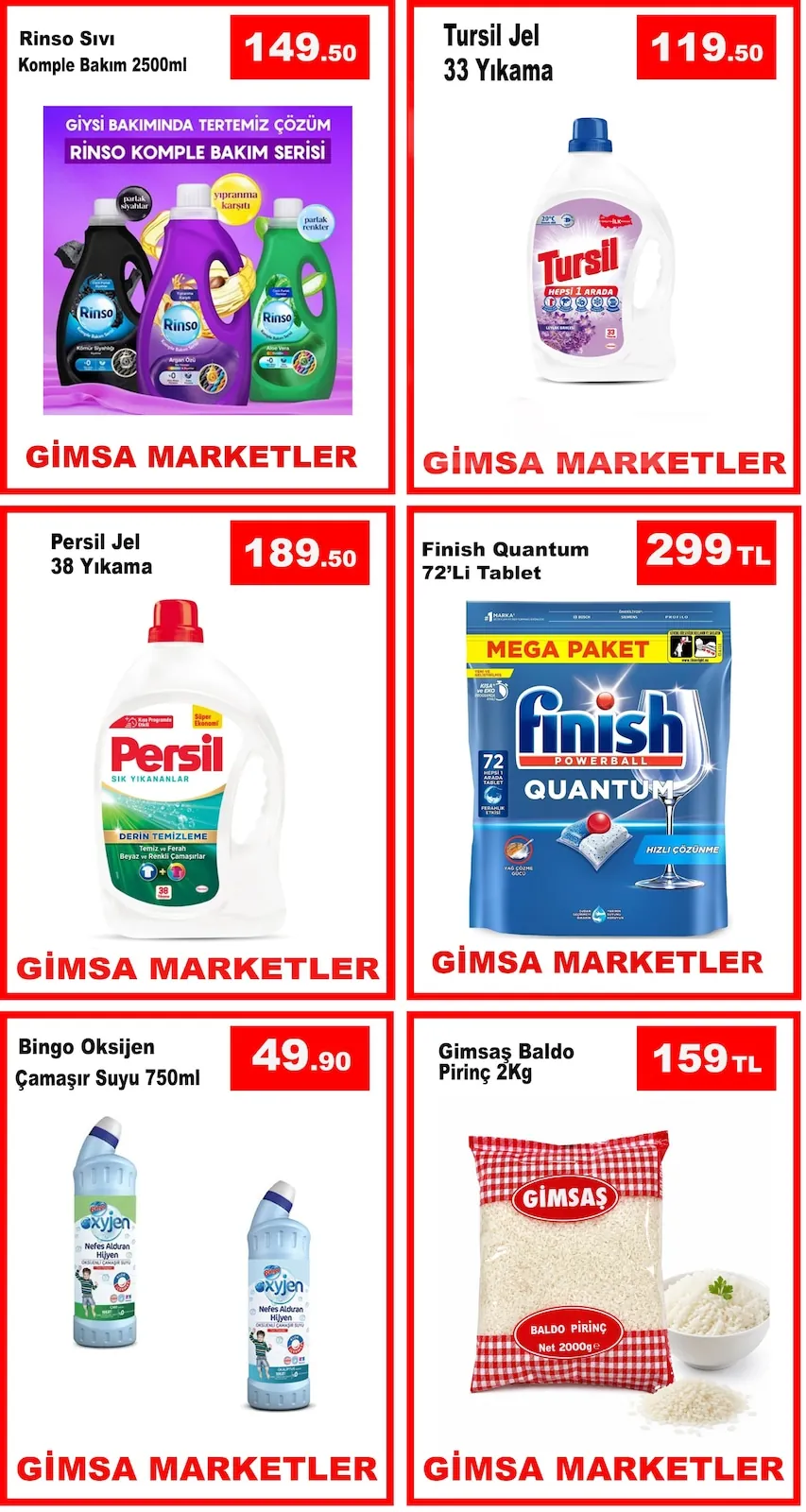 Gimsa Gimsa 9 Haziran 2026 Aktüel Kataloğu sayfa 2: Persil Jel 38 Yıkama, Tursil Jel 33 Yıkama
