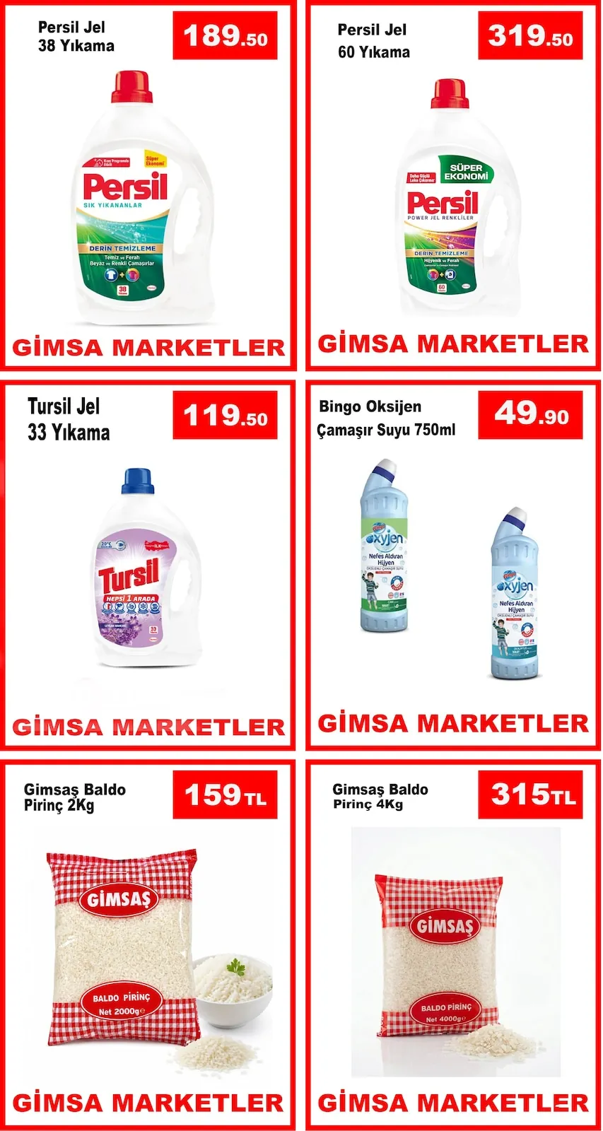 Gimsa Gimsa 11 Haziran 2026 Aktüel Kataloğu sayfa 2: Persil Jel 60 Yıkama, Gimsaş Baldo Pirinç 2Kg