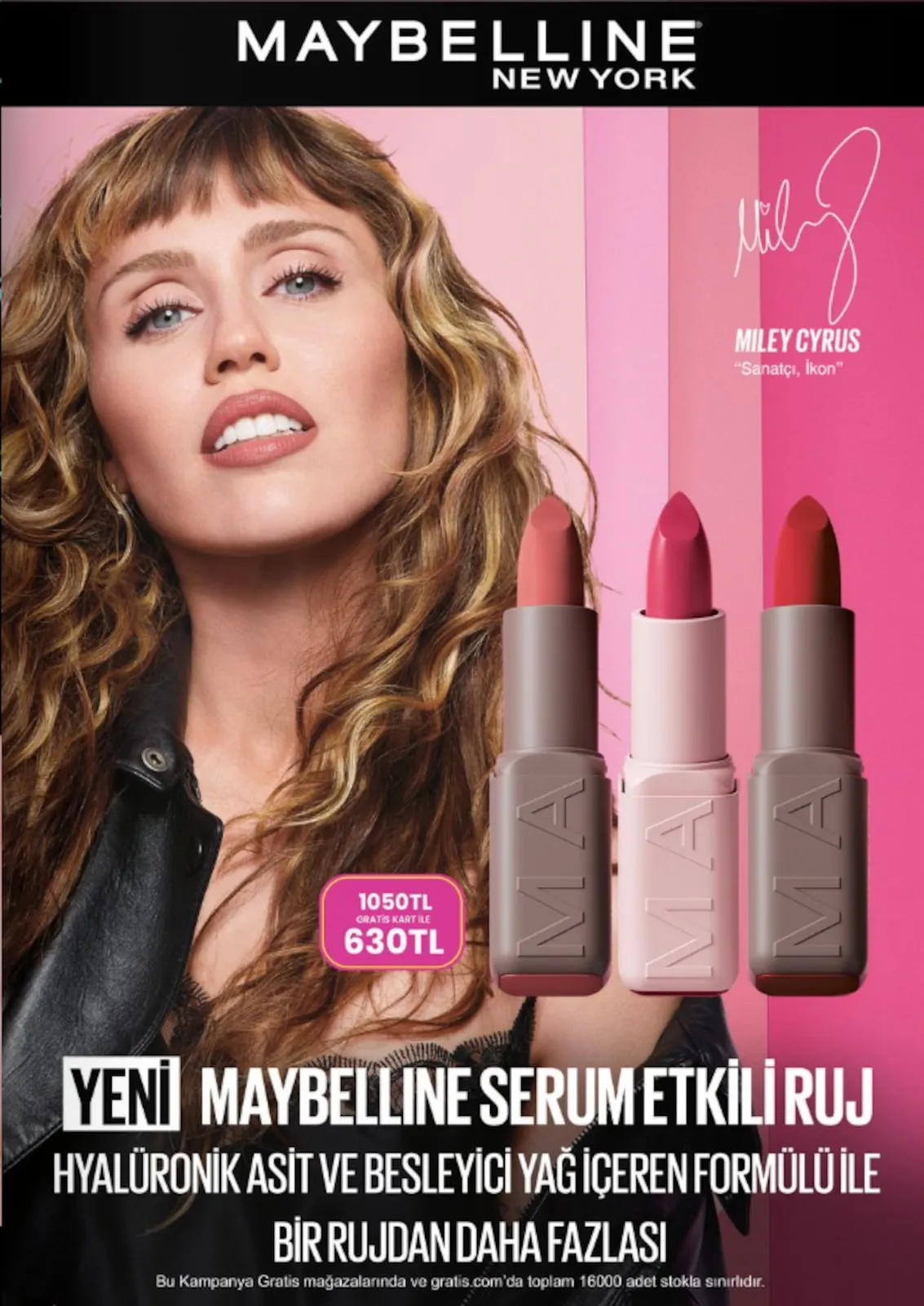 Gratis Gratis 3 Şubat 2026 Aktüel Kataloğu sayfa 33: Maybelline Ruj, Maybelline Serum Etkili Ruj