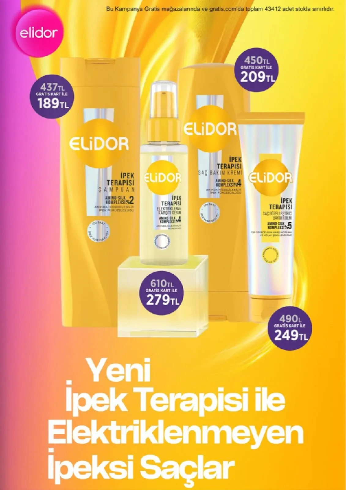 Gratis Gratis 1 Nisan 2026 Aktüel Kataloğu sayfa 37: Elidor Ipek Terapisi Şampuan