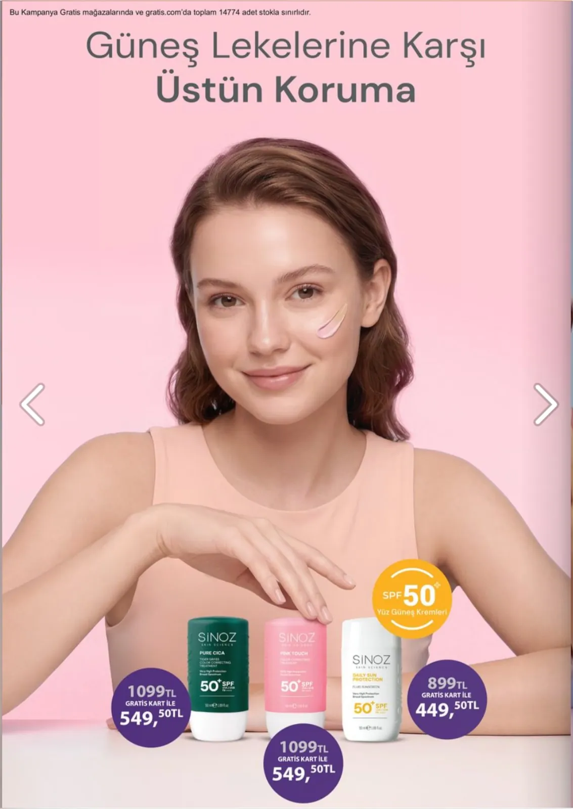 Gratis Gratis 5 Mayıs 2026 Aktüel Kataloğu sayfa 40: Sinoz Pure Cica Color Correcting Günlük Güneş Koruyucu Spf 50