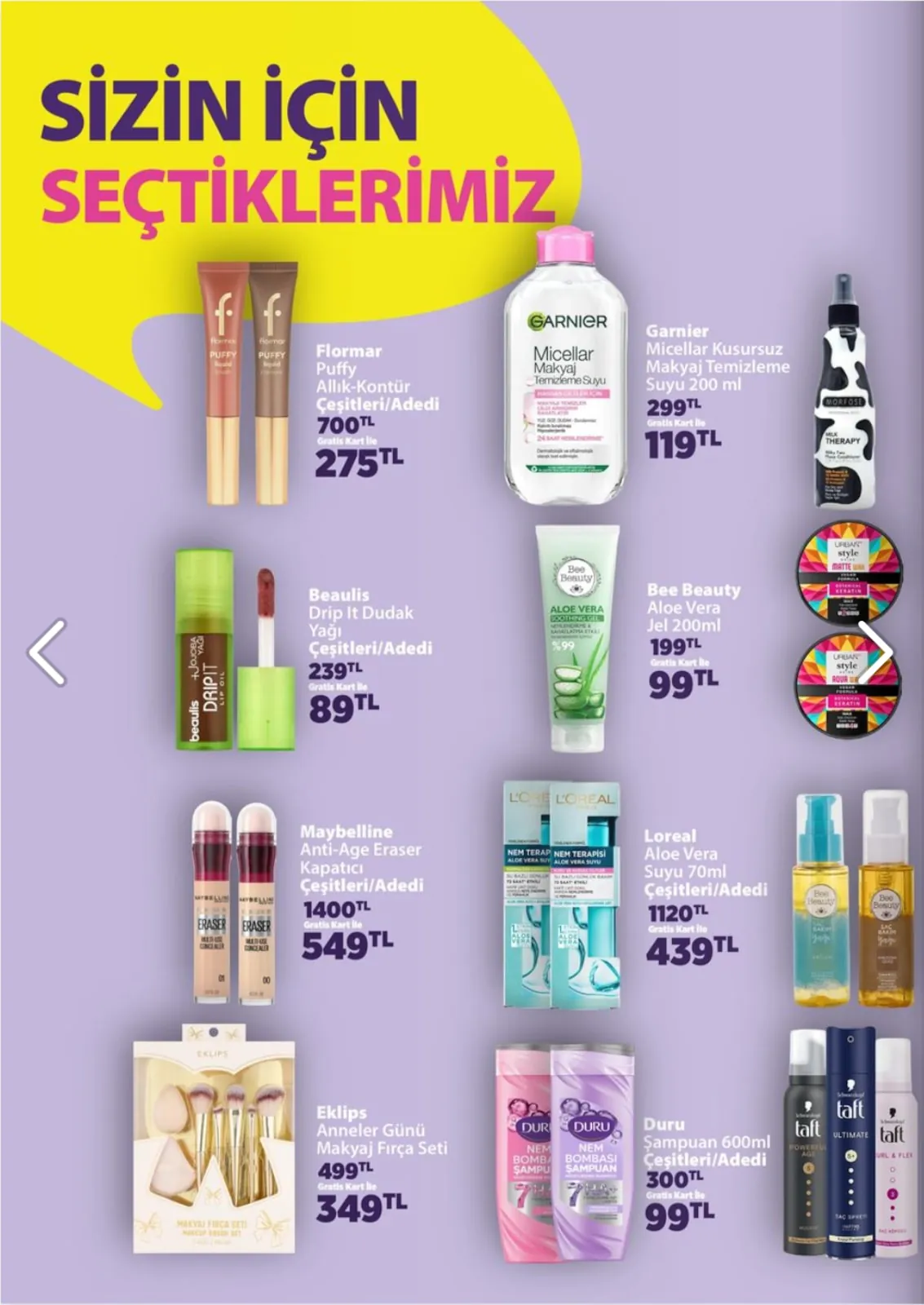 Gratis Gratis 5 Mayıs 2026 Aktüel Kataloğu sayfa 8: Loreal Aloe Vera Suyu 70Ml, Bee Beauty Aloe Vera Jel 200Ml