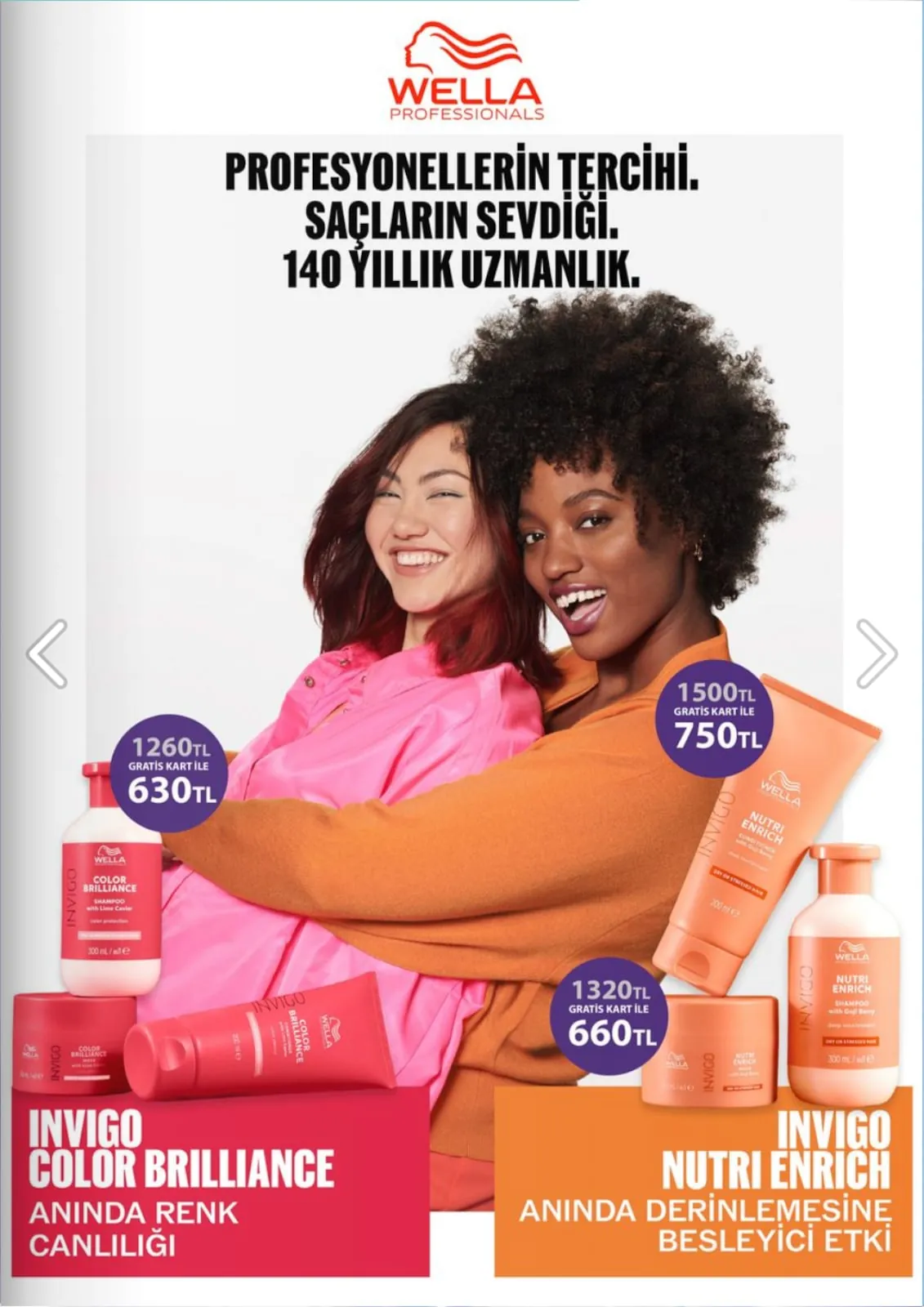 Gratis Gratis 1 Haziran 2026 Aktüel Kataloğu sayfa 49: Wella Invigo Color Brilliance Color Protection Shampoo 300Ml, Wella Invigo Nutri Enrich Nutri Enrich Cream Mask 300Ml