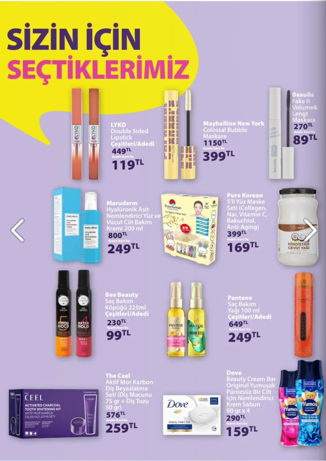 Gratis Gratis 1 Haziran 2026 Aktüel Kataloğu sayfa 6: Maruderm Hyaluronik Asit Nemlendirici Yüz Ve Vücut Cilt Bakım Kremi 200 Ml, Bee Beauty Saç Bakım Köpüğü 225Ml Çeşitleri/Adedi