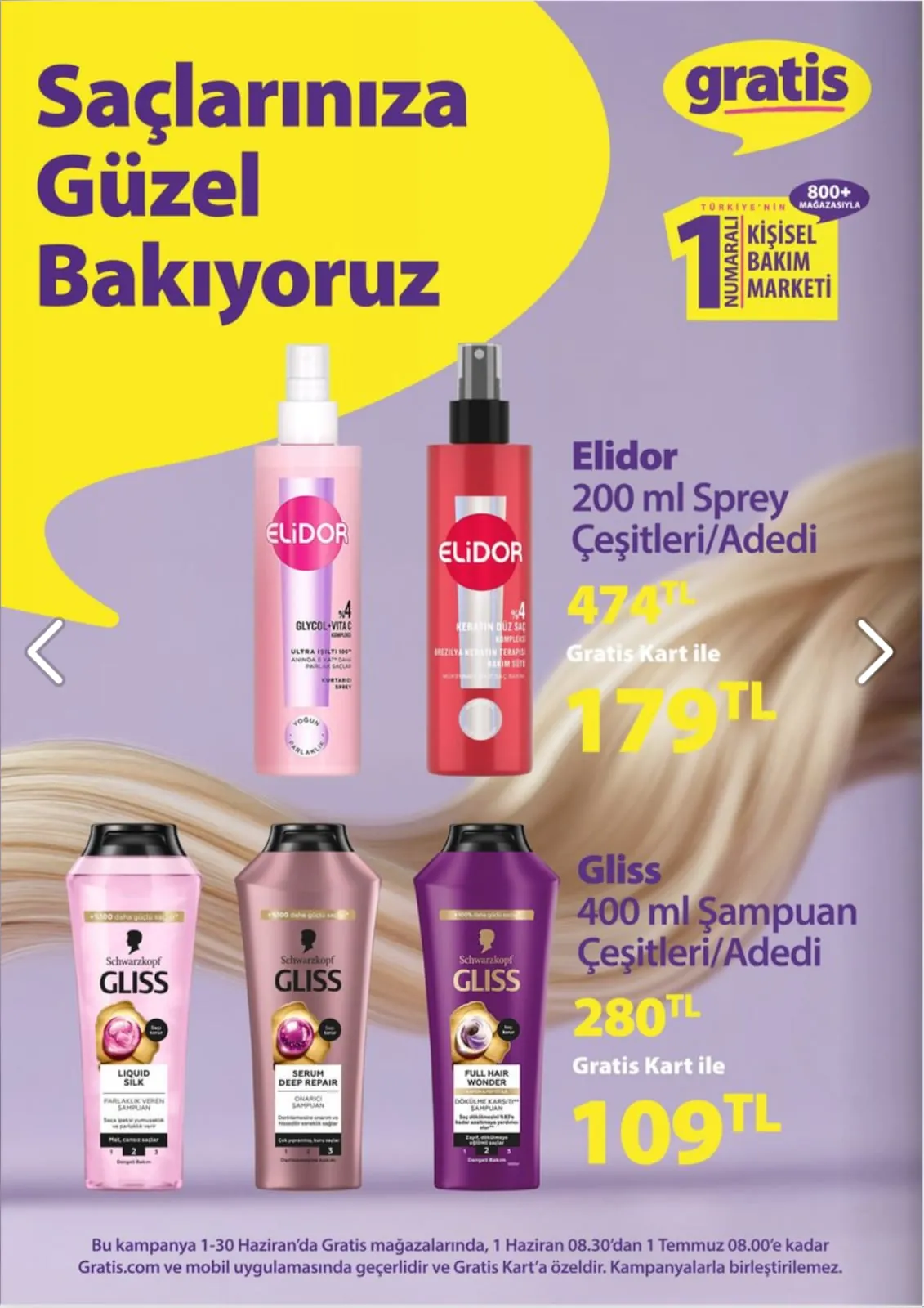 Gratis Gratis 1 Haziran 2026 Aktüel Kataloğu sayfa 8: Elidor 200 Ml Spreyçeşitleri/Adedi