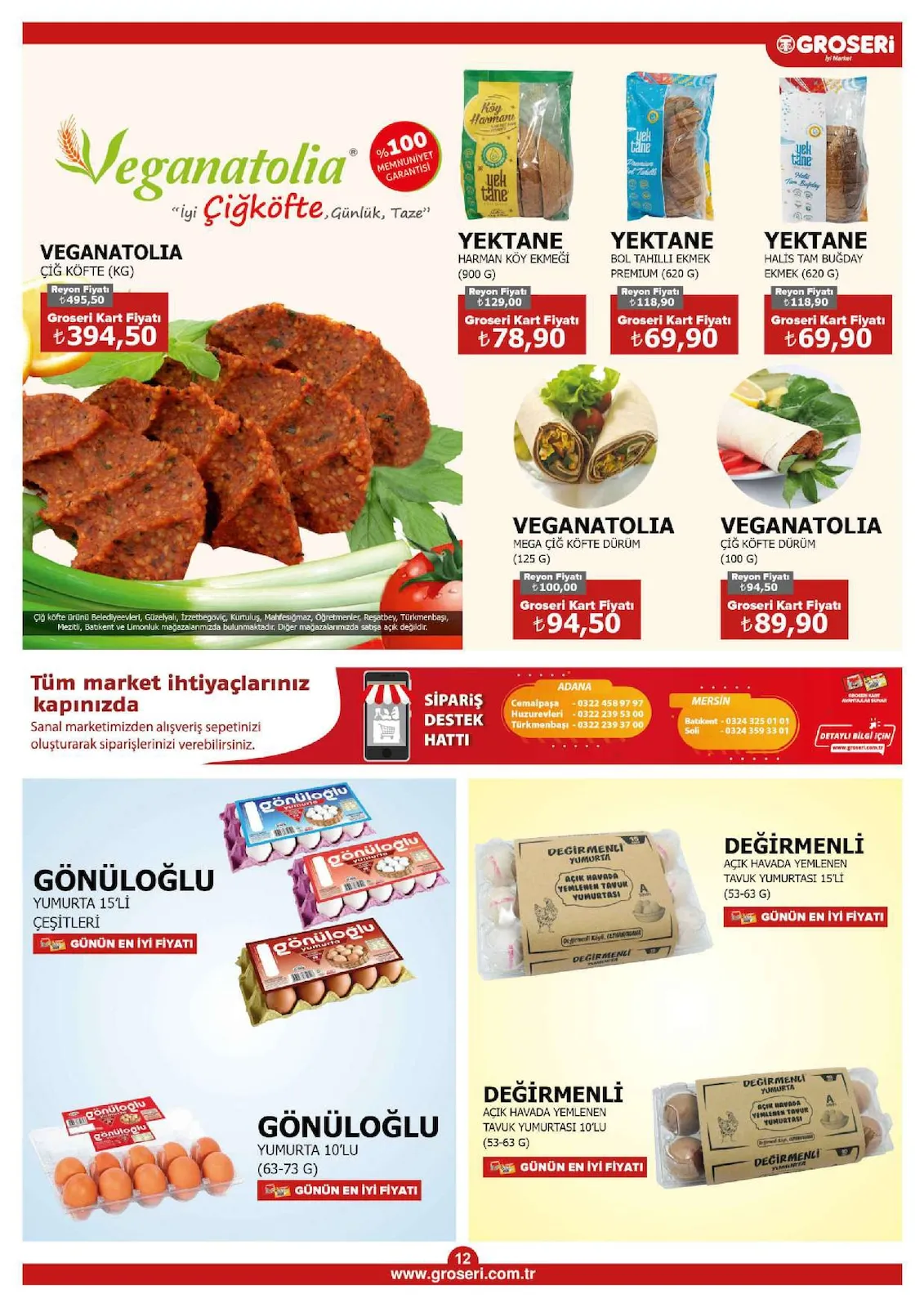 Groseri Groseri 1 Şubat 2026 Aktüel Kataloğu sayfa 12: Yektane Bol Tahilli Ekmek Premium (620 G), Yektane Hali̇S Tam Buğday Ekmek (620 G)