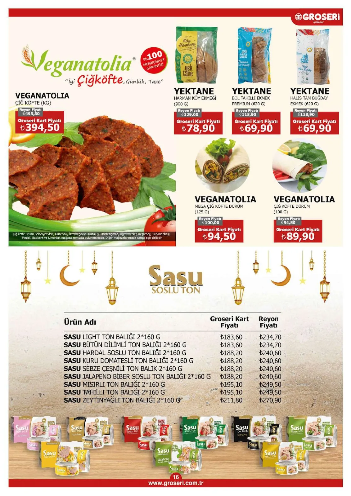 Groseri Groseri 1 Mart 2026 Aktüel Kataloğu sayfa 16: Sütaş Üçgen Peynir 100 G, Sütaş Orman Meyveli Büyümix 6*40 G
