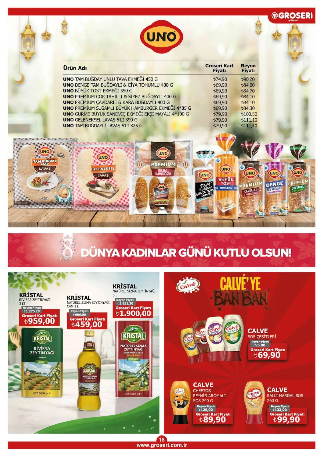 Groseri Groseri 1 Mart 2026 Aktüel Kataloğu sayfa 18: Baby Turco Bebek Bezi Avantaj Paket Çeşitleri, Baby Turco Islak Havlu Beyaz Sabun 90'Lı