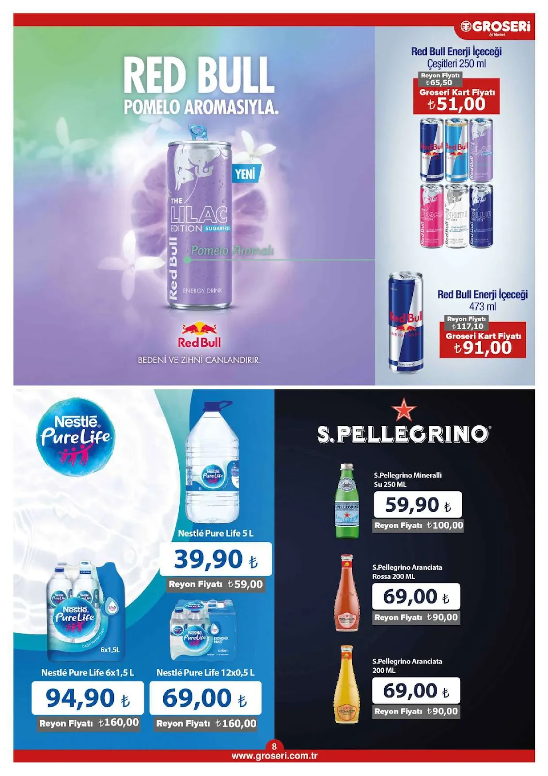 Groseri Groseri 1 Mart 2026 Aktüel Kataloğu sayfa 8: Yektane Bol Tahilli Ekmek Premium (620 G), Veganatolia Çiğ Köfte (Kg)