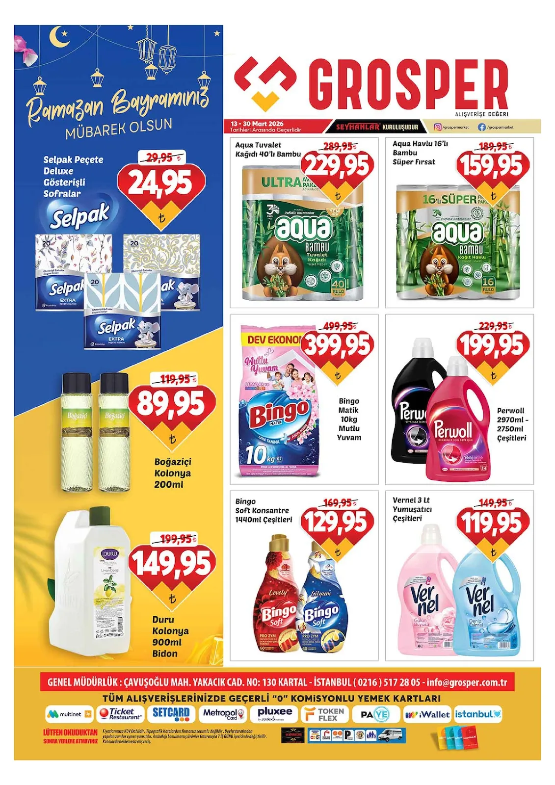 Grosper Grosper 13 Mart 2026 Aktüel Kataloğu sayfa 16: Perwoll 2970Ml - 2750Ml Çeşitleri, Bingo Matik 10Kg Mutlu Yuvam