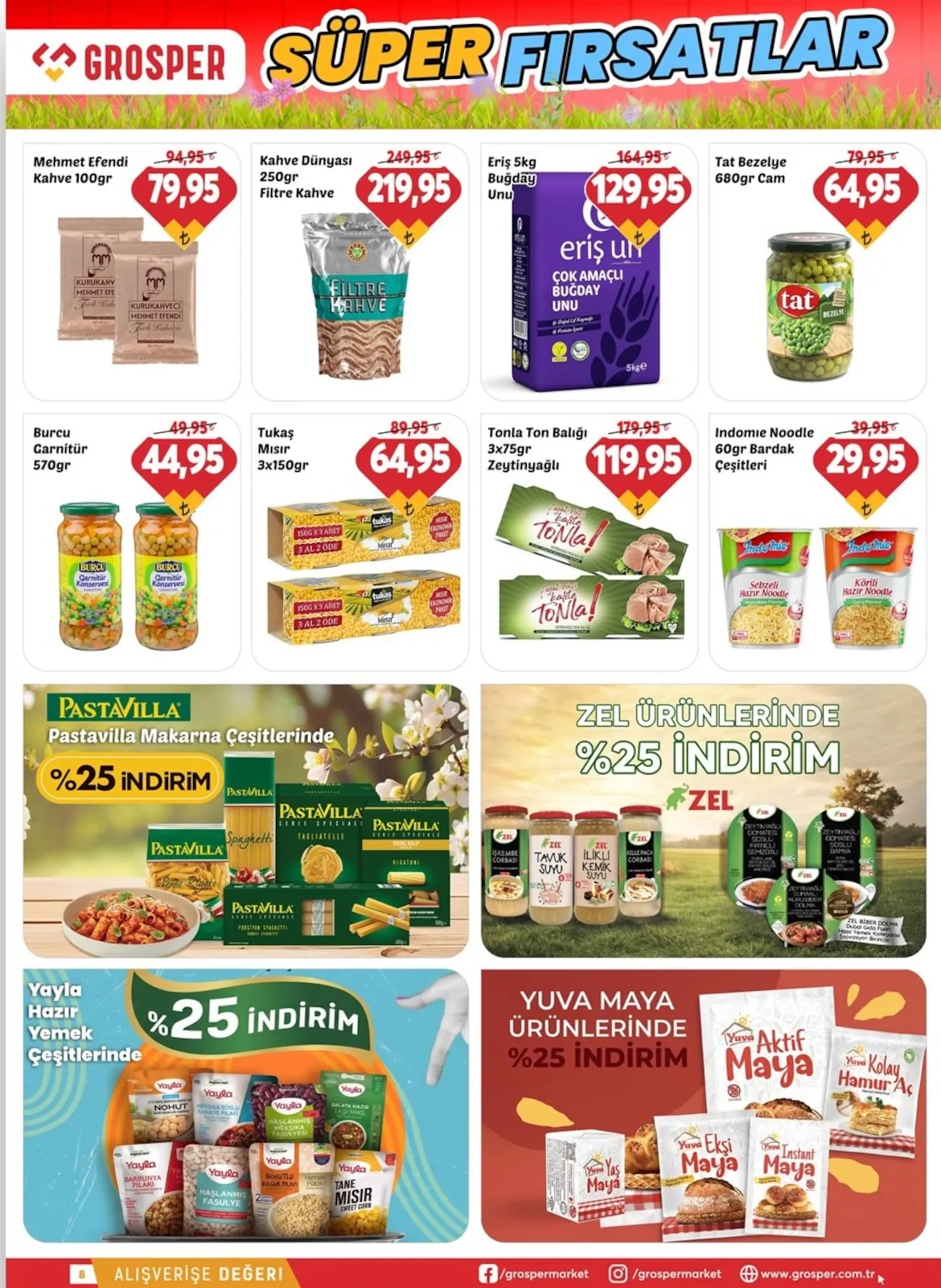 Grosper Grosper 22 Nisan 2026 Aktüel Kataloğu sayfa 8: Kahve Dünyası Filtre Kahve 250Gr, Tonla Ton Balığı 3X75Gr Zeytinyağlı