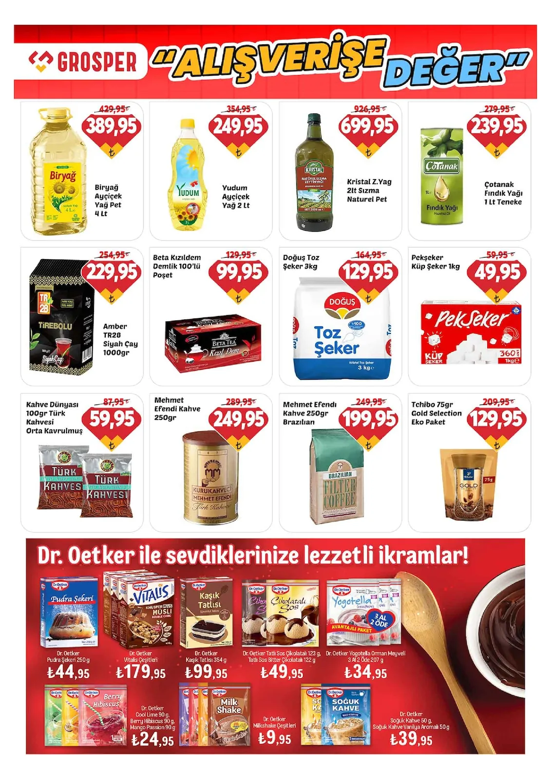 Grosper Grosper 6 Mayıs 2026 Aktüel Kataloğu sayfa 7: Kristal Naturel Sızma Zeytinyağı 2 Lt Pet, Biryağ Ayçiçek Yağ Pet 4 Lt