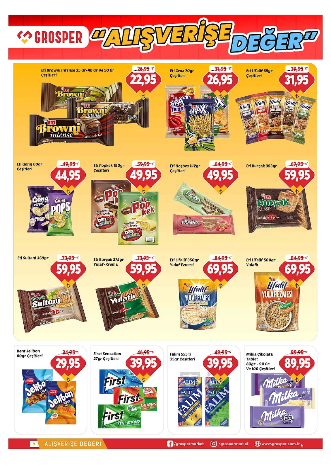 Grosper Grosper 6 Mayıs 2026 Aktüel Kataloğu sayfa 9: Eti Lifalif 500Gr Yulaflı, Eti Lifalif 350Gr Yulaf Ezmesi